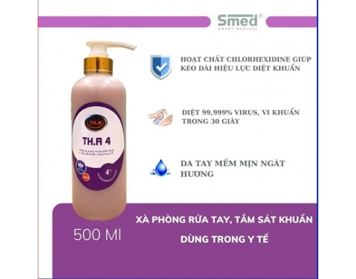 Dung dịch rửa tay sát khuẩn THA dùng trước và sau phẫu thuật chai 500ML
