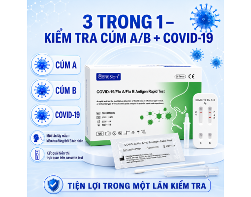 Que Test Cúm A/B COVID - Kit Xét Nghiệm Nhanh Tại Nhà GENESIGN