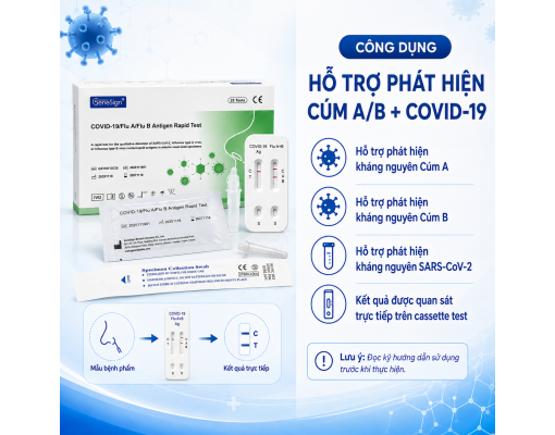 Que Test Cúm A/B COVID - Kit Xét Nghiệm Nhanh Tại Nhà GENESIGN
