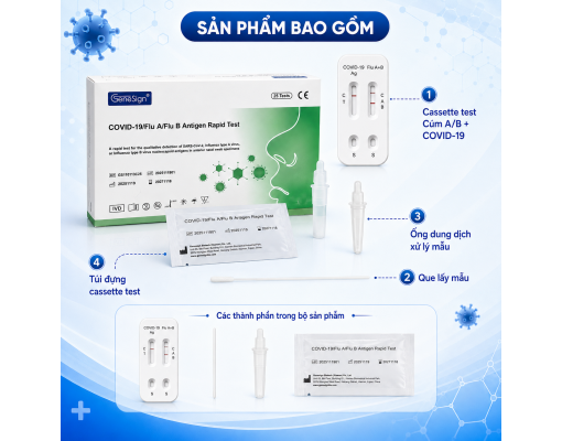 Que Test Cúm A/B COVID - Kit Xét Nghiệm Nhanh Tại Nhà GENESIGN