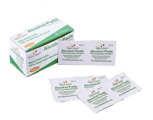 Bông tẩm cồn tiệt trùng hộp 100 miếng
