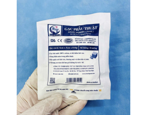 Combo 10 gói gạc phẫu thuật vô trùng ổ bụng các cỡ An Lành