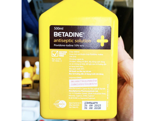 Dung dịch betadine sát khuẩn vết thương chai 500ml