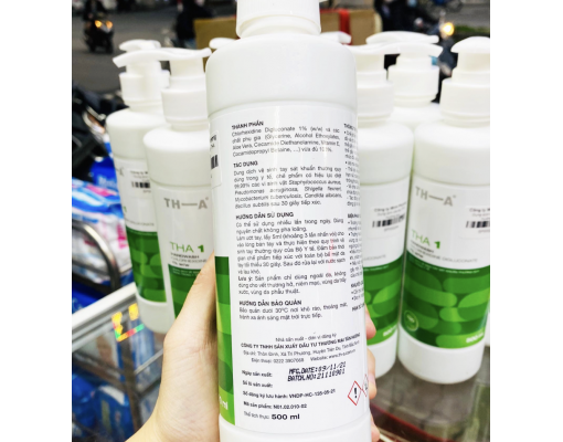Dung dịch rửa tay THA thường quy nhanh chai 500ML