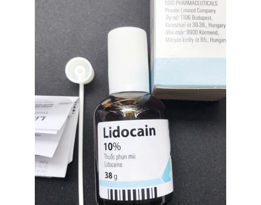 Hộp đựng tê xịt Lidocain 10% 3.8gram