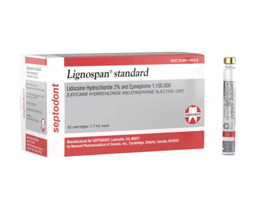 Hộp đựng tê Pháp SEPTODONT đỏ LIGNOSPAN STANDARD 2%