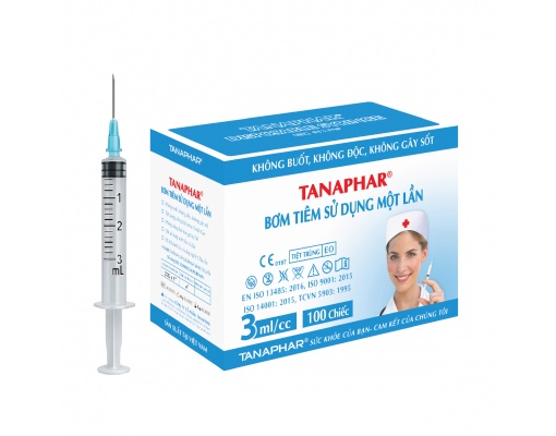 Bơm tiêm sử dụng một lần TANAPHAR 3ML (23G, 25G)