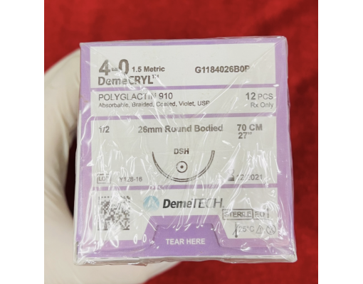 [Bán lẻ từng sợi] Chỉ khâu DEMECRYL DEMETECH Polyglactin tự tiêu dùng trong phẫu thuật các số