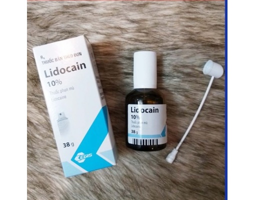 Hộp đựng tê xịt Lidocain 10% 3.8gram