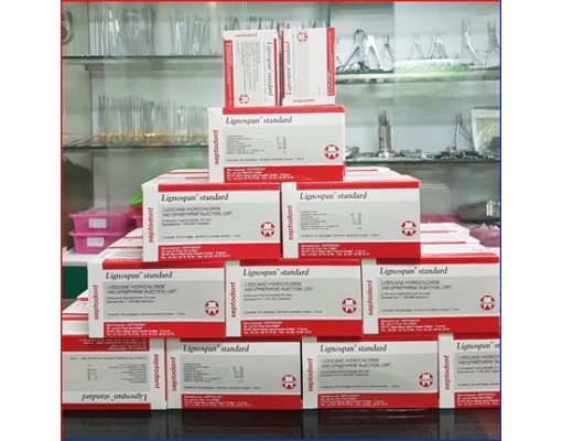 Hộp đựng tê Pháp SEPTODONT đỏ LIGNOSPAN STANDARD 2%