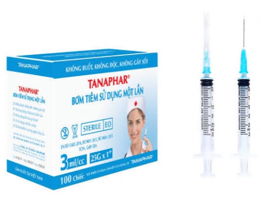 Bơm tiêm sử dụng một lần TANAPHAR 3ML (23G, 25G)