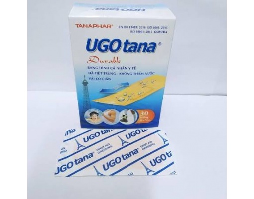 Băng dán cá nhân vải không dệt UGO TANAPHAR 30 miếng 38 x 72mm