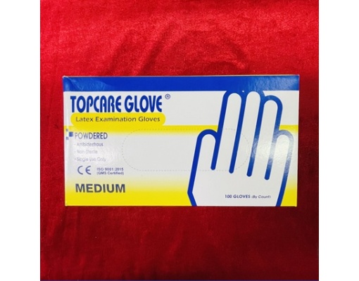Găng tay y tế TOPCARE Malaysia có bột size XS, S, M