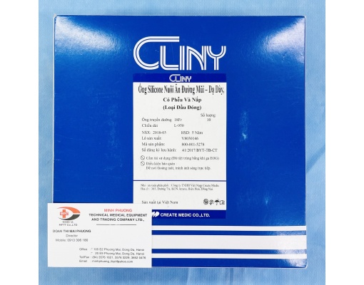 Ống Silicone nuôi ăn đường mũi, dạ dày dùng CLINY cỡ 16Fr và 18Fr