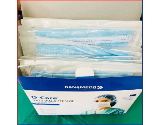Khẩu trang y tế tiệt trùng 3 lớp Danameco D-Care (thiết kế dây buộc)