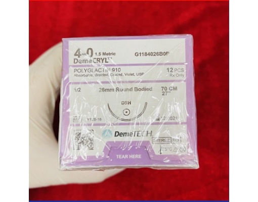 [Bán lẻ từng sợi] Chỉ khâu DEMECRYL DEMETECH Polyglactin tự tiêu dùng trong phẫu thuật các số