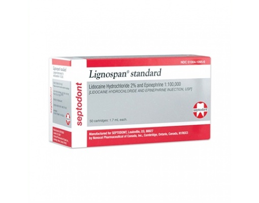 Hộp đựng tê Pháp SEPTODONT đỏ LIGNOSPAN STANDARD 2%