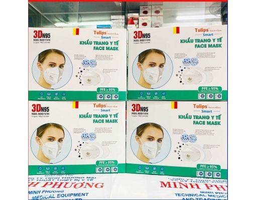 [Bán lẻ] Khẩu trang y tế 3D TULIPS N95 9001VH - Có van 1 chiều