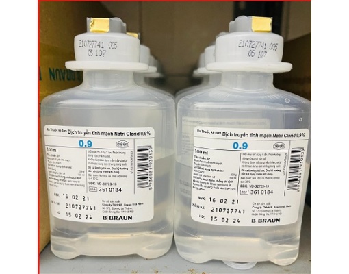 Muối truyền Natri Clorid 0,9% BBRAUN chai 100ml 250ml 500ml