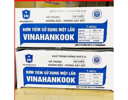 [Bán lẻ 10 chiếc] Bơm tiêm 1 lần Vinahankook 1ml